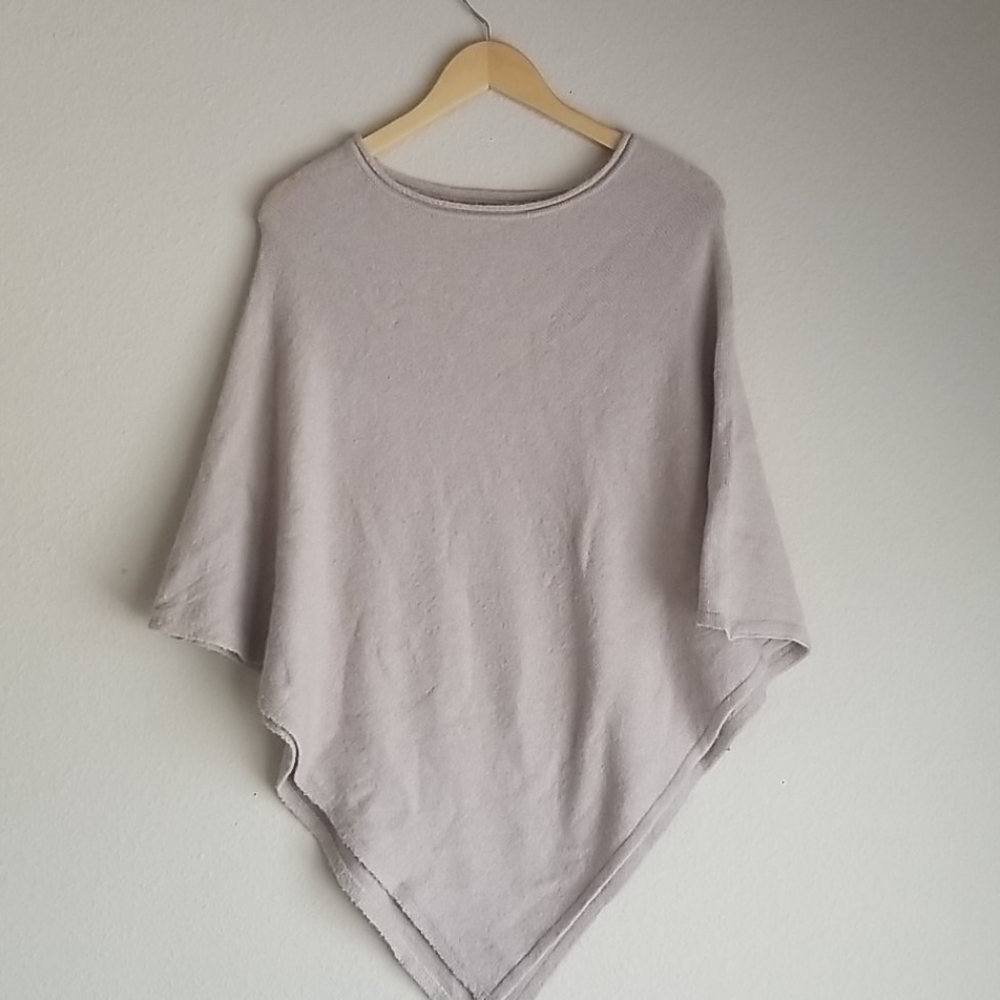 Beige Sweater Poncho